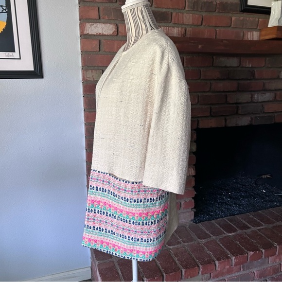 Anthropologie Vilagallo Embroidered Jacket in Ivory Sz 8 - Picture 4 of 9